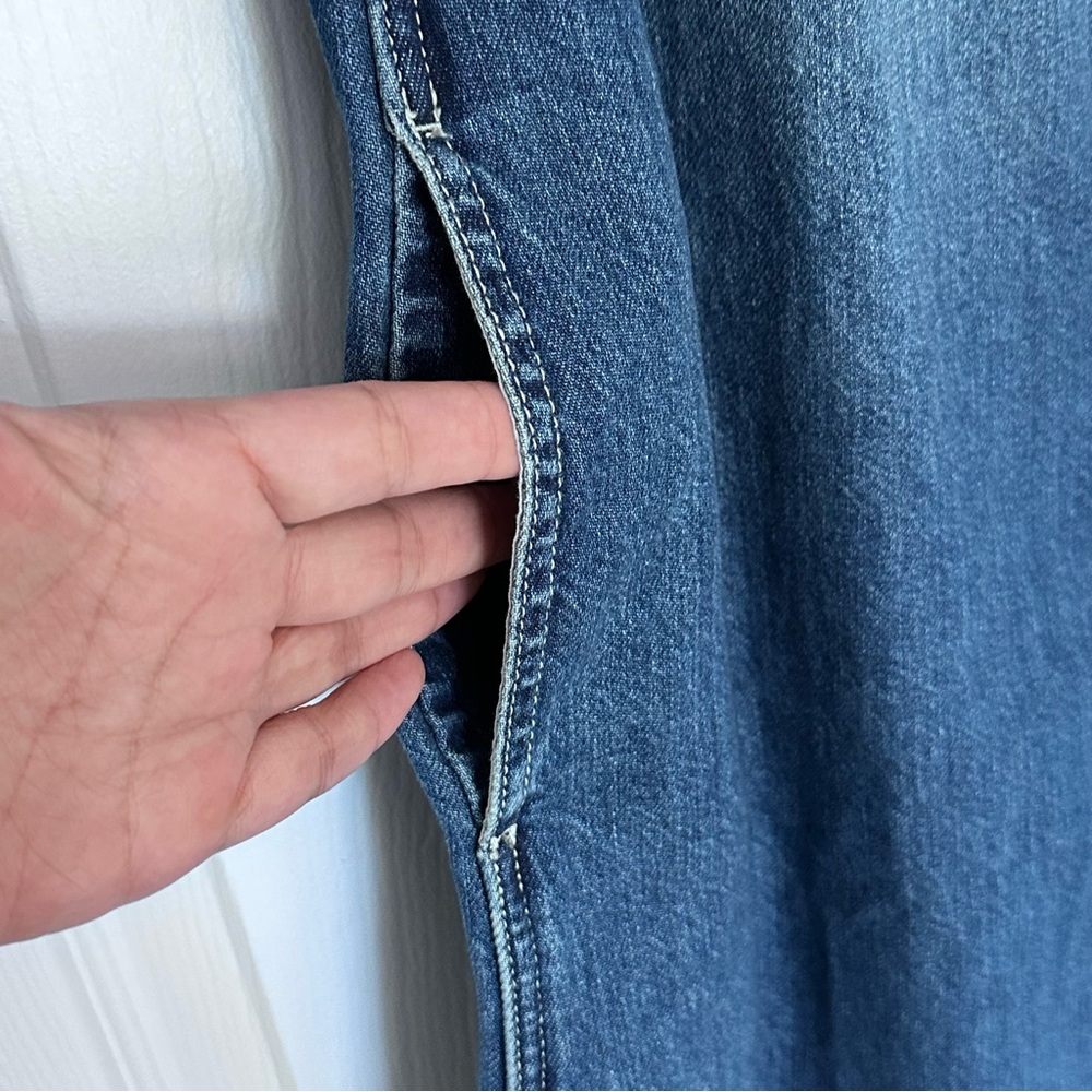 NEW MADEWELL Denim Boxy Shirtdress in Demarco Wash with‎ Pockets Size Medium - Picture 6 of 7